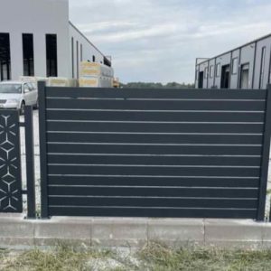 contemporary linear metal gate – minimalist architectural design